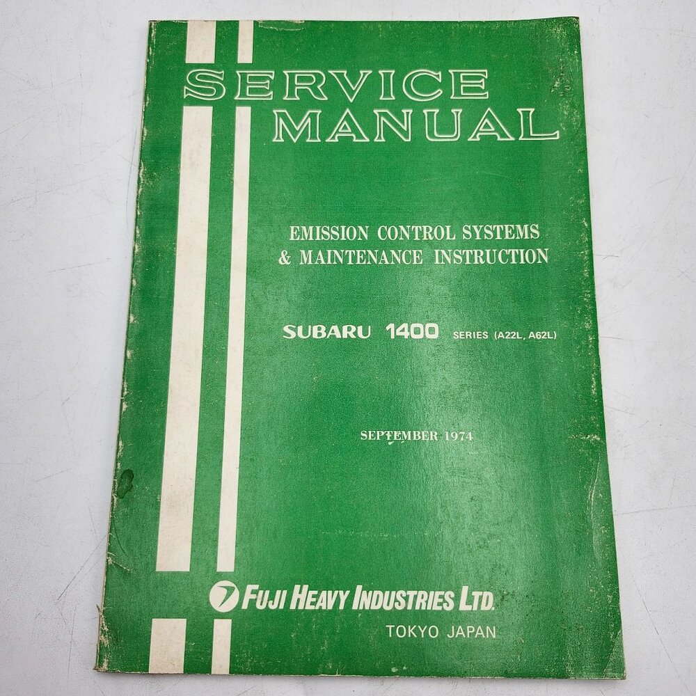 1974 Subaru 1400 Series Service Manual Emission Control Maintenance Guide 7309M